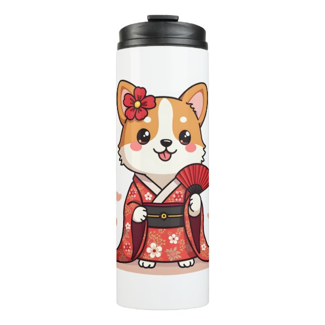 Garrafa Térmica Geisha Corgi Dog Lover Welsh (Frente)