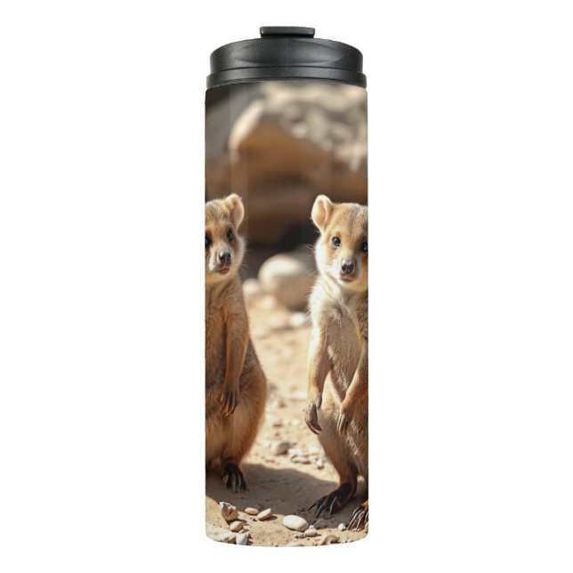 Garrafa Térmica Gêmeos Quokka australianos, (Frente)