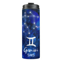 Gemini Zodiac Constelação Azul Galáxia Monograma