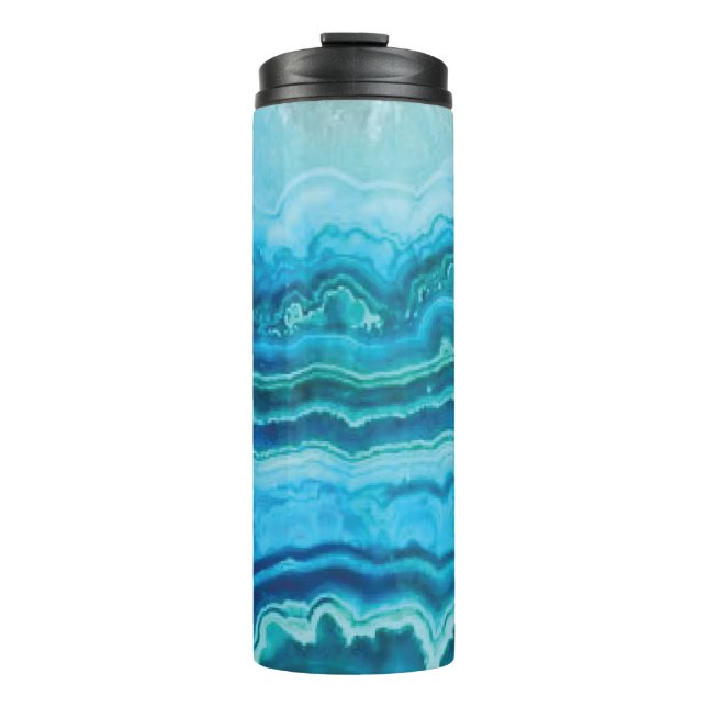 Garrafa Térmica Gemstone de Agate de rendas azuis (Frente)