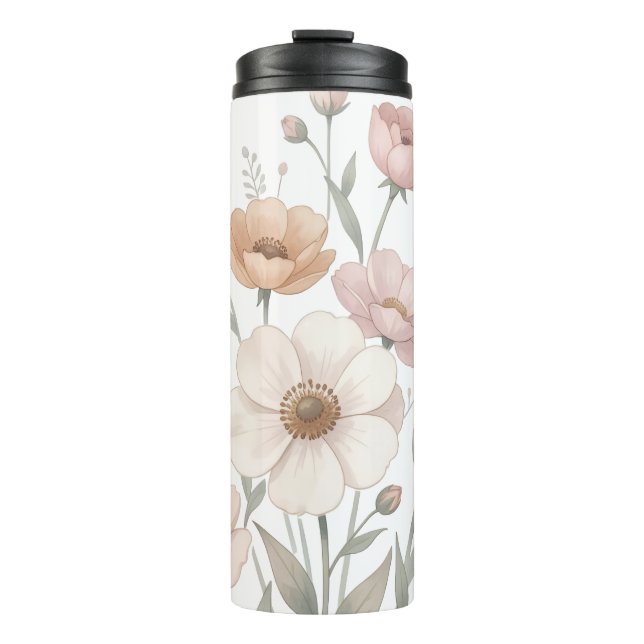 Garrafa Térmica Gentle Anemone Bouquet Watercolor Softness (Frente)