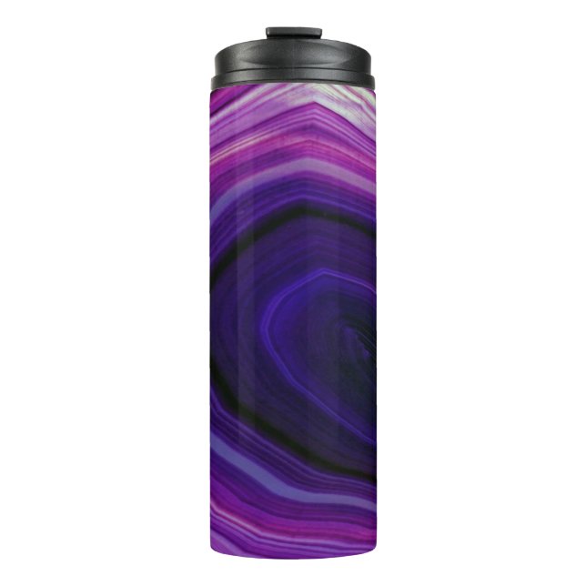 Garrafa Térmica Geodo Roxo Girado Caído (Frente)