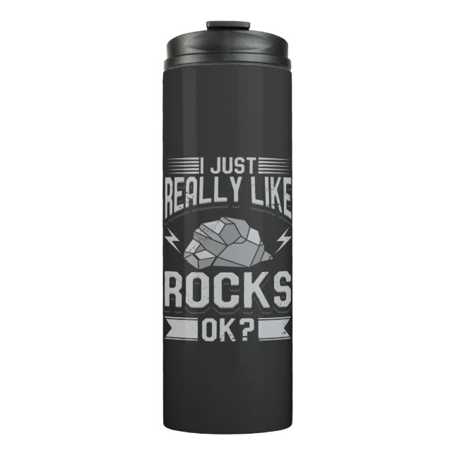 Garrafa Térmica Geologia - Eu Gosto Muito De Rochas (Frente)