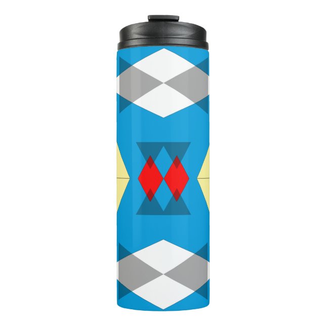 Garrafa Térmica Geometric Convergence in Blue and Gold (Frente)
