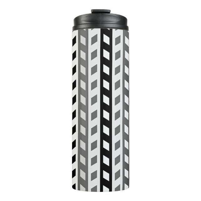 Garrafa Térmica Geometric Design, gray, black, white, (Frente)
