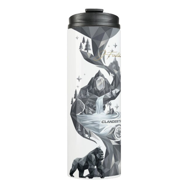 Garrafa Térmica “Geometric Gorilla Tumbler – Silver Jungle  (Frente)