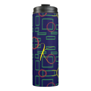 Garrafa Térmica Geométrico Azul