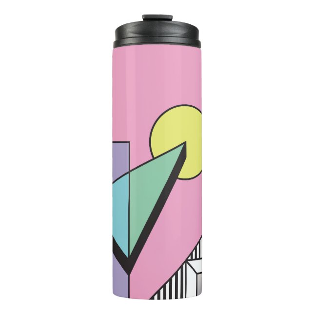 Garrafa Térmica Geométrico Pós-moderno: Composição Abstrato (Frente)
