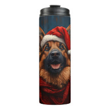 German shepherd em um Chapéu Santa