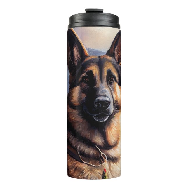 Garrafa Térmica German shepherd em um remo: Uma aventura cênica (Frente)