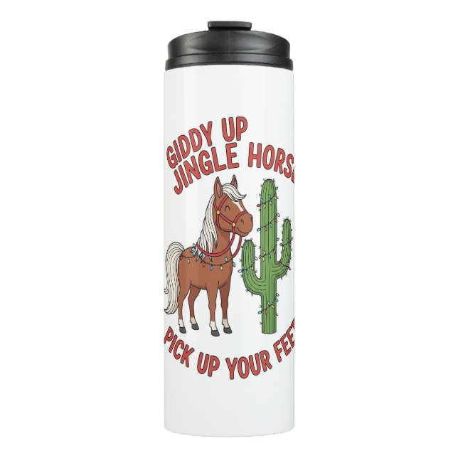 Garrafa Térmica Giddy Up Jingle Horse Pegar Seus Pés (Frente)