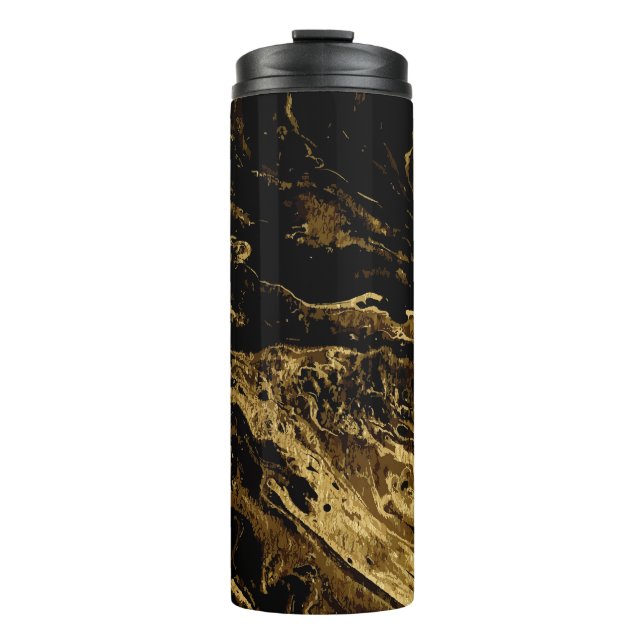 Garrafa Térmica Gilded Elegance: A Esplêndida Magia de Marbling (Frente)