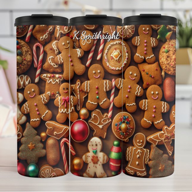 Garrafa Térmica Gingerbread Sweet Holiday Cookie Wall (Criador carregado)