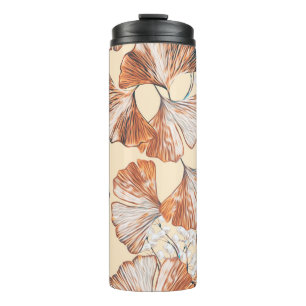 Garrafa Térmica Gingko with fruits seamless pattern. Watercolor fl