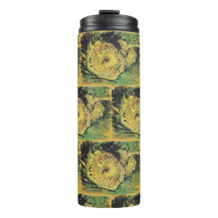 Garrafa Térmica Girassóis de Van Gogh - Arte Floral Amarelo Brilha