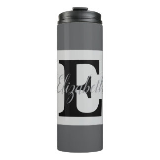 Garrafa Térmica Girly Monogramas e Nome roxo rosa Bagagem