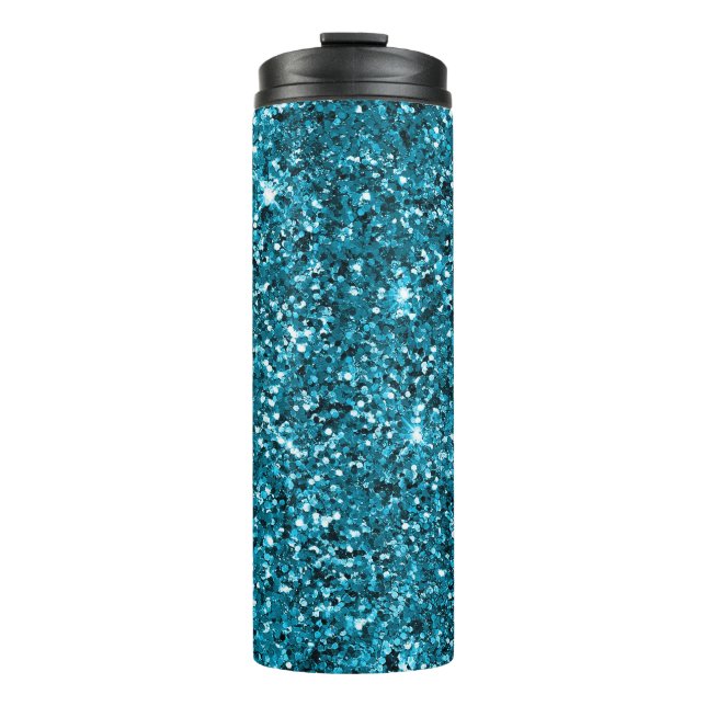 Garrafa Térmica Girly Turquoise Glitter (Frente)
