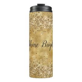 Garrafa Térmica Glam Dourado Glitter Confetti         