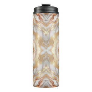 Garrafa Térmica Glam Rosa Dourado Luxuoso Tendência Mármore Borbol