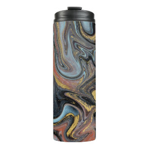 Garrafa Térmica Glitter do Ouro Marble Nature Trabalho de arte