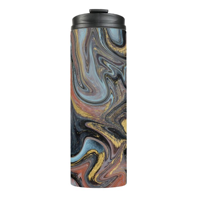 Garrafa Térmica Glitter do Ouro Marble Nature Trabalho de arte (Frente)