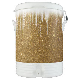Garrafa Térmica Glitter Dourado e branco Igloo grande