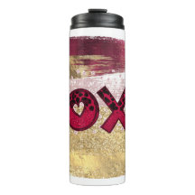 Glitter Dourado Namorados XOXO de Luxo Vermelho Lu