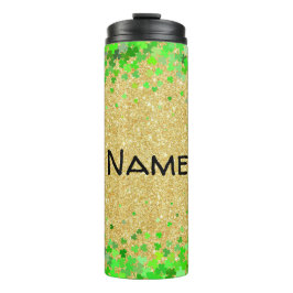 Garrafa Térmica Glitter Personalizado e Shamrocks