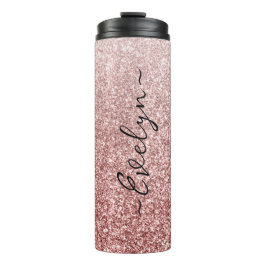 Garrafa Térmica Glitter rosa de tendência personalizada
