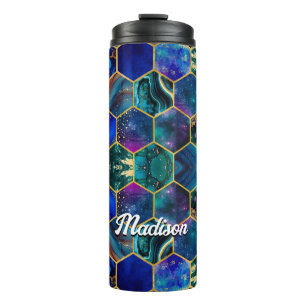 Garrafa Térmica Glitter Turquoise azul-escura-escura