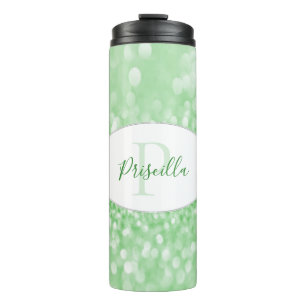 Garrafa Térmica Glitter Verde Personaliza Tumbler Térmico