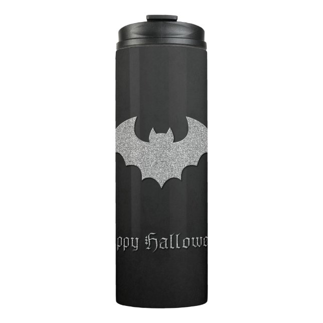 Garrafa Térmica Glittery Bat Halloween (Frente)