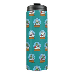 Garrafa Térmica Globo de Neve com Cardeal Snowman e Pine Tree