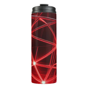 Garrafa Térmica Globo De Vidro Vermelho No Pedestal Com Linha De I