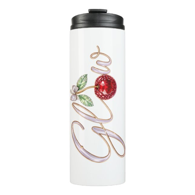 Garrafa Térmica Glow Cherry – Glam Thermal Tumbler (Frente)