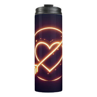 Garrafa Térmica glowing image of a heart with cupid's arrow