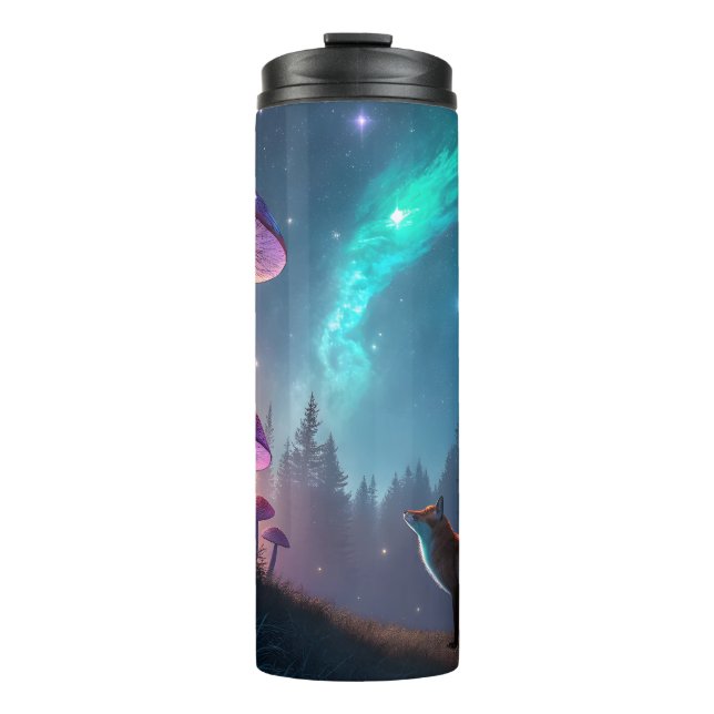 Garrafa Térmica Glowing Mushroom Forest Fox Fantasy Art (Frente)