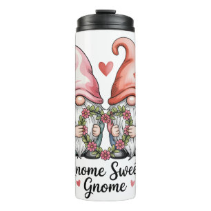 Garrafa Térmica GNOME SWEET GNOME: Design Caprichoso em Aquarela