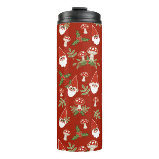 Garrafa Térmica Gnomes and Mushrooms on Cranberry Thermal Tumbler