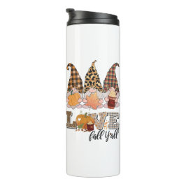 Garrafa Térmica Gnomo Engraçado ama queda, estação de abóbora