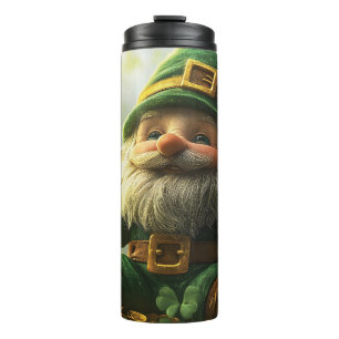 Garrafa Térmica Gnomo giro-bonito com shamrocks e trevas