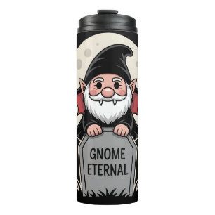 Garrafa Térmica Gnomo Vampiro de Desenho Animado Fofo em Pé em uma