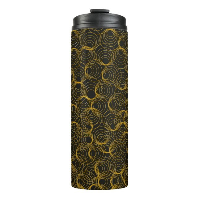 Garrafa Térmica golden geometric pattern on a black background. Vi (Frente)