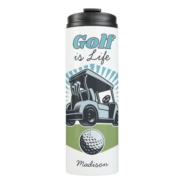 Garrafa Térmica Golf de Nome Personalizado é Vida (Frente)