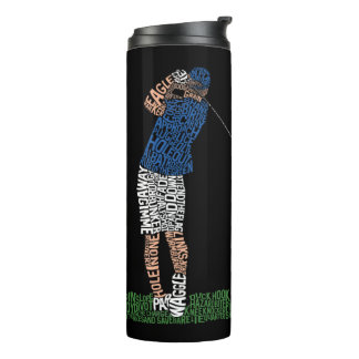 Garrafa Térmica Golfer Golf Golf Typografia Tumbler Térmico