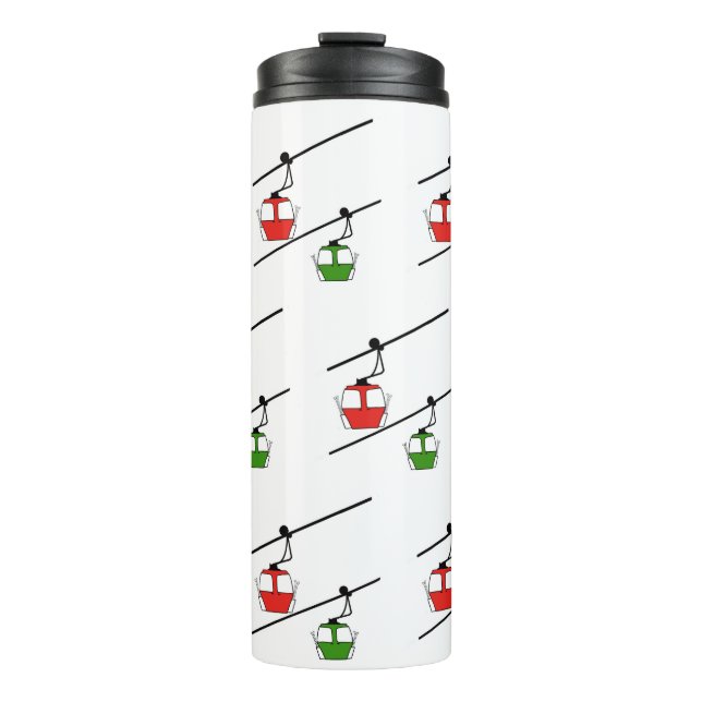 Garrafa Térmica gondolas vermelhas e verdes nos batedores térmicos (Frente)