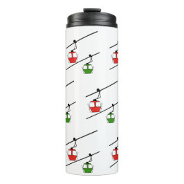 Garrafa Térmica gondolas vermelhas e verdes nos batedores térmicos