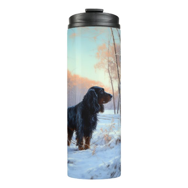 Garrafa Térmica Gordon Setter Deixe-O Neve Natal (Frente)