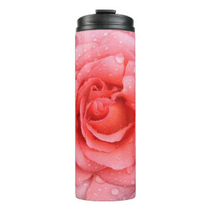 Garrafa Térmica Gotas de Água de Rosa Rosa Romântica