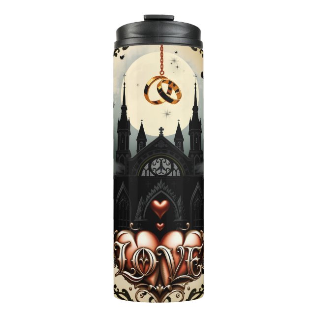 Garrafa Térmica Gothic Moon –Eternal Love Beneath the Midnight Sky (Frente)
